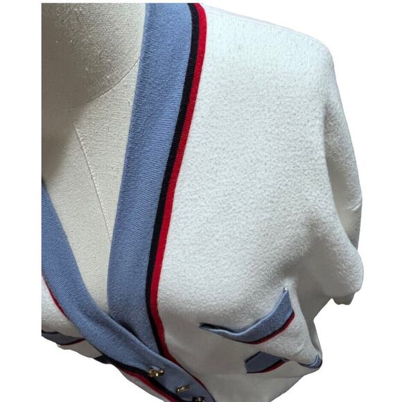 Sandro Paris Judith Contrast Button Heavy Oversized Off Write Cardigan Sz2/Med - Picture 8 of 15